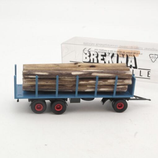 Brekina 1:87 55360 Rungenanhänger mit Ladung Holz in OVP RR2753 – Bild 3