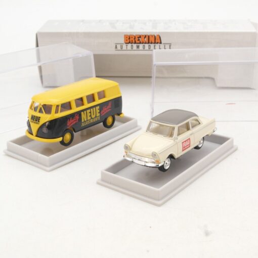 Brekina 1:87 DKW Frau im Spiegel + VW Bus Neue Illustrierte in OVP QR1846