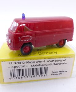 Epoche 1:87 Nr.: 10119 Tempo Matador Kastenwagen Feuerwehr, in OVP EB6363