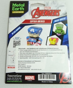Fascinations Metall Earth Legends Bausatz 3 D Figur Capt. America in OVP AR8172