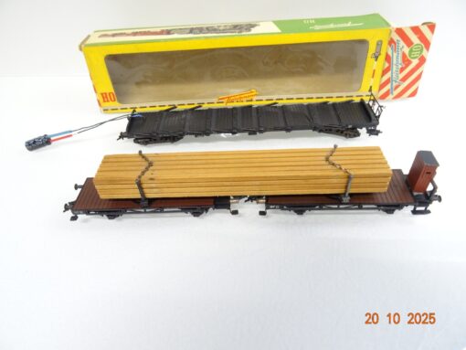 Fleischmann H0 1493 Drehschemelwagen + Tiefladewagen, siehe Foto in OVP RR4231 – Bild 4