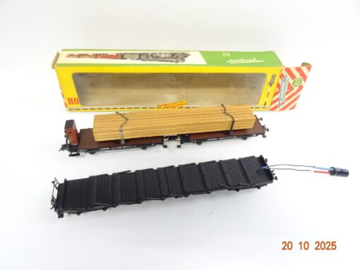 Fleischmann H0 1493 Drehschemelwagen + Tiefladewagen, siehe Foto in OVP RR4231