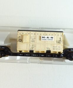 Fleischmann H0 5296 K Tiefladewagen mit Transportkiste MAN der DR in OVP PR8968