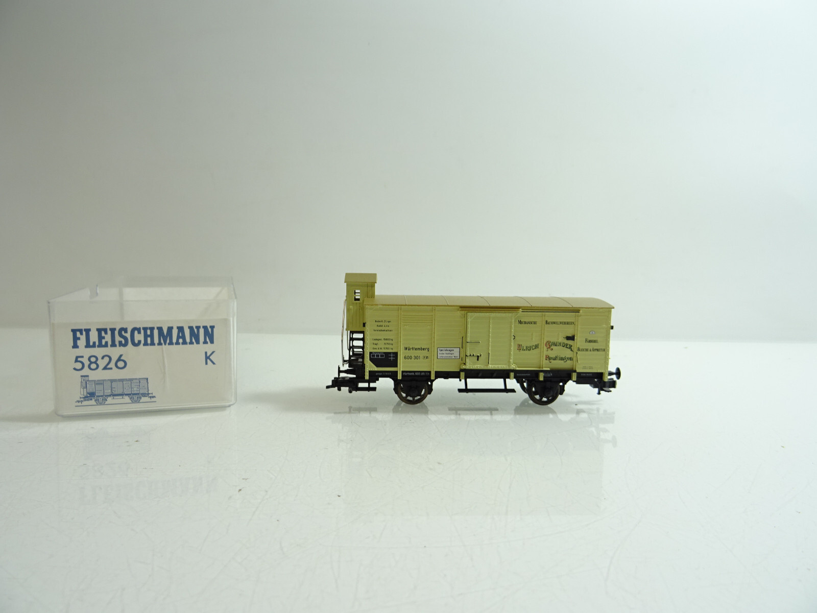 Fleischmann H0 5826 K gedeckter Güterwagen Gminder Württemberg in OVP TF829