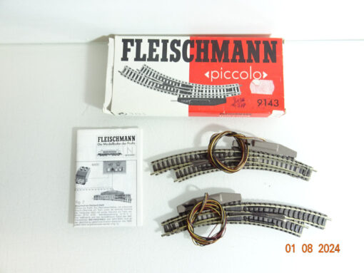 Fleischmann N 9142 Elektrische Bogenweichenpaar siehe Foto CK2425