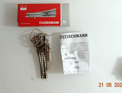 Fleischmann piccolo N 9170 Weiche links mit Antrieb siehe Foto in OVP CK8376