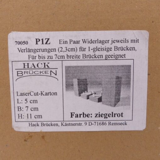 Hack Brücken 70050 P1Z Bausatz Ein Paar Widerlager in OVP EX3688