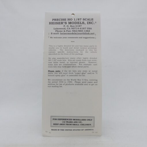 Heiser´s Models H0 1:87 No. 2339 Panzer M4A1 Sherman in OVP EX7575 – Bild 3