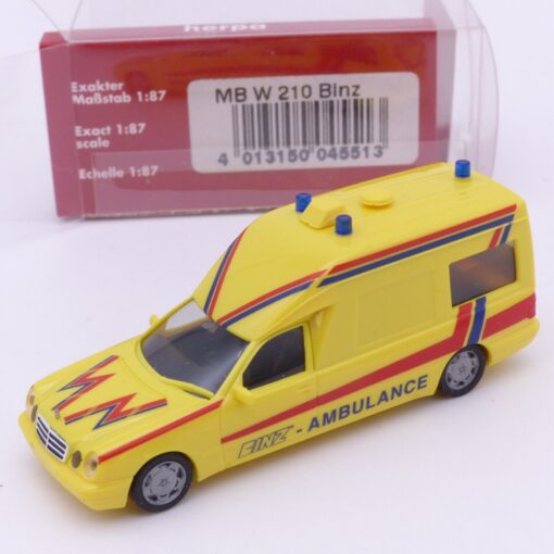 Herpa 1:87 045513 Mercedes-Benz W 210 Binz Ambulance in OVP EX4880