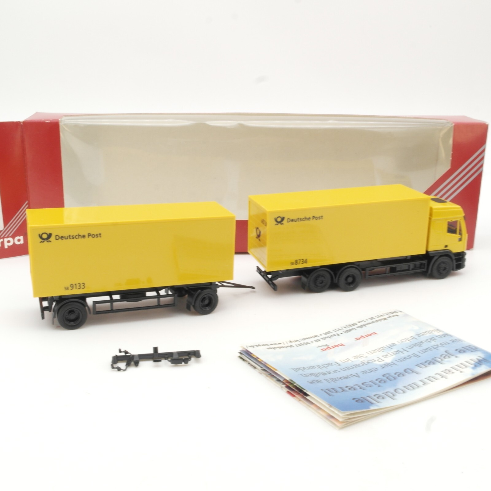 Herpa 1:87 146098 Iveco EuroTech Hängerzug Deutsche Post in OVP QR7622 – Bild 3
