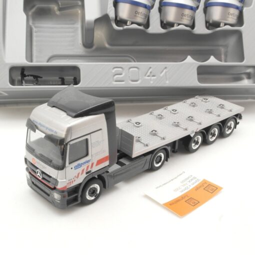 Herpa 1:87 299497 MB Actros L Pritschen-Sattelzug mit Alubehälter in OVP QR9130 – Bild 3