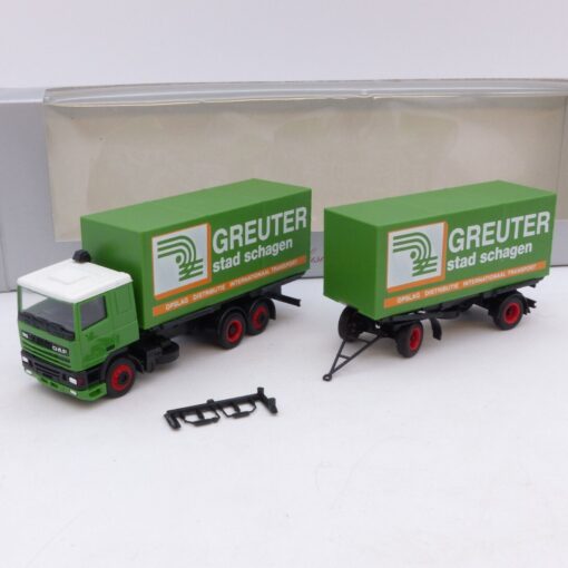 Herpa 1:87 DAF 95 Hängerzug GREUTER stad schagen - rar, in EVP EB7244