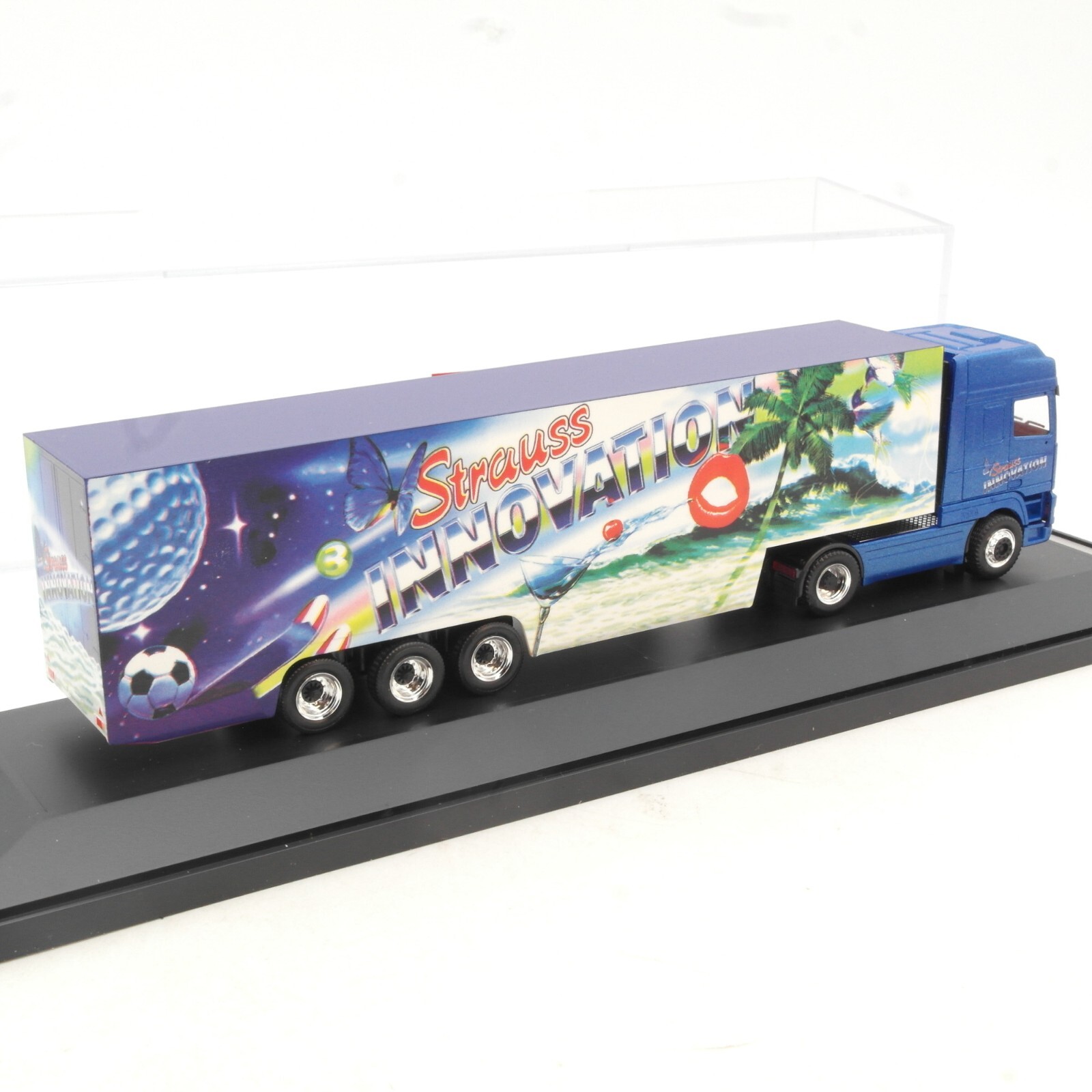 Herpa 1:87 DAF 95 Sattelzug Strauss Innovation in PC Box RG1709 – Bild 3