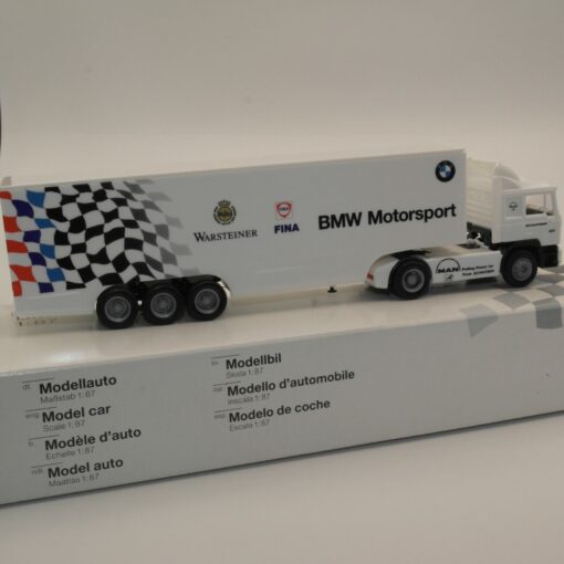 Herpa 1:87 MAN Renntransporter Sattelzug " BMW Schnitzer " in OVP ER464 – Bild 3