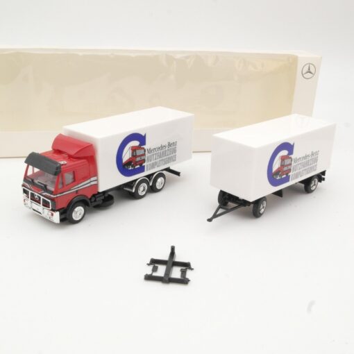Herpa 1:87 Werbemodell MB Hängerzug Nutzfahrzeuge Komplettservice in OVP QR5900