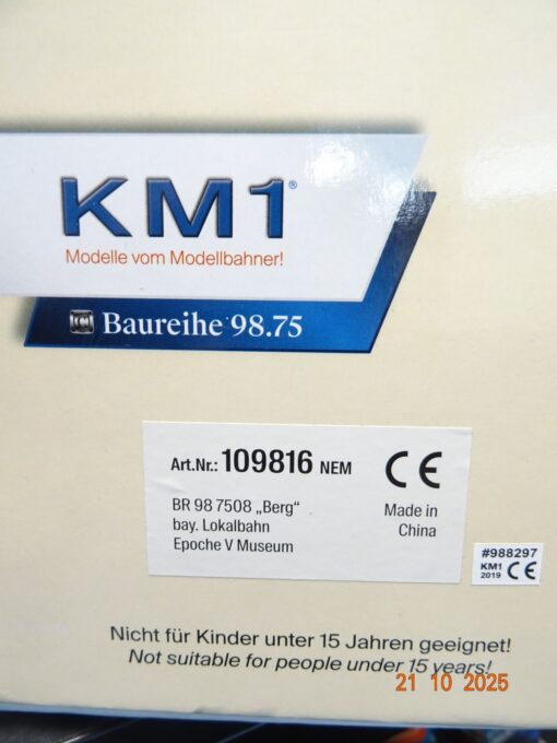 KM1 Spur 1 109816 Bayern Dampflok BR 98 7508 Berg Digital Sound in OVP JL3744 – Bild 9
