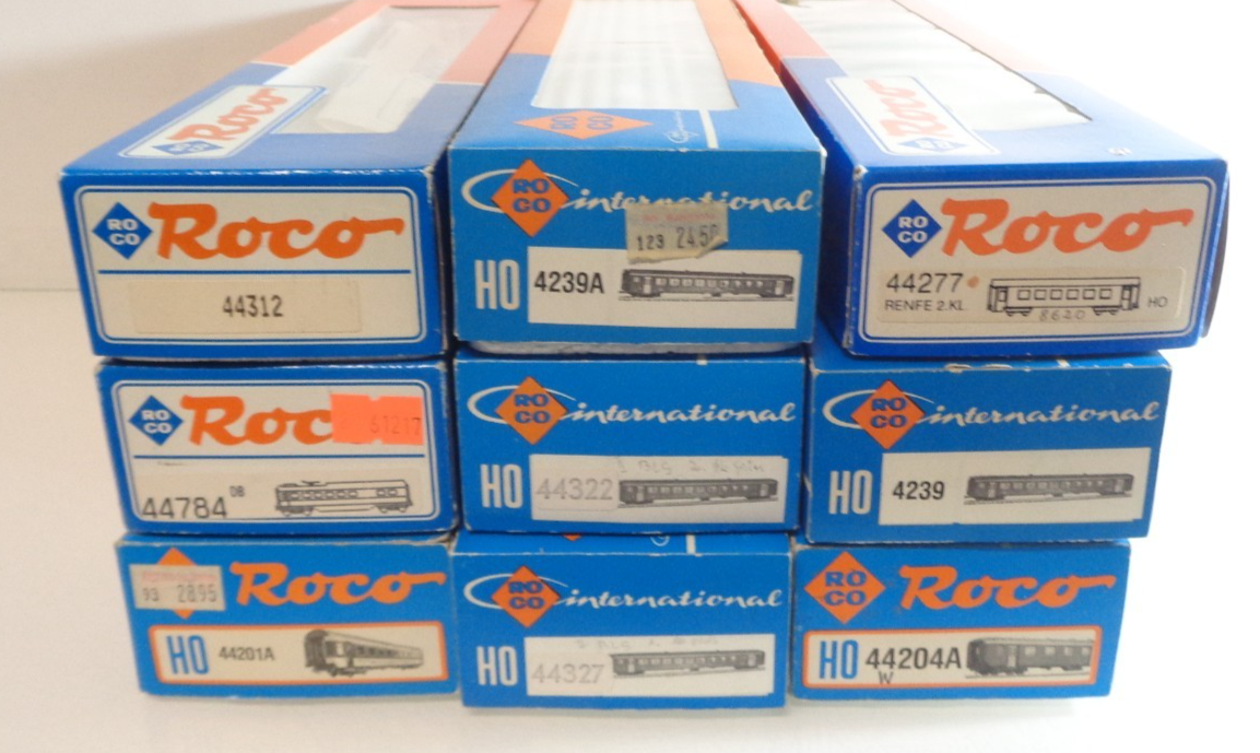 Konvolut Roco H0 Leerverpackung 9 Stück siehe Foto PK1916