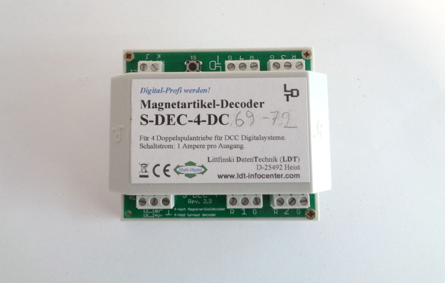 LDT S-DEC-4-DC Magnetartikel-Decoder mit Gehäuse siehe Foto PK2852 o.