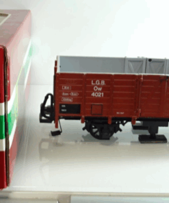 LGB Spur G 4021 Ow Hochbordwagen m. Gleisreiniger braun siehe Foto in OVP CK9505