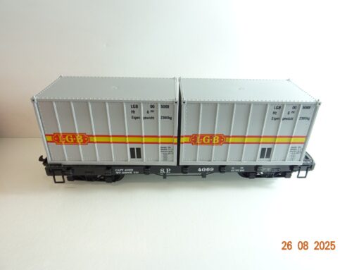 LGB Spur G 4069 Containerwagen 4-achsig siehe Foto in OVP PK816 – Bild 3