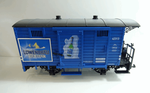 LGB Spur G 42313 Güterwagen Löwenbräu Ice Beer neuwertig in OVP AR6174 – Bild 3