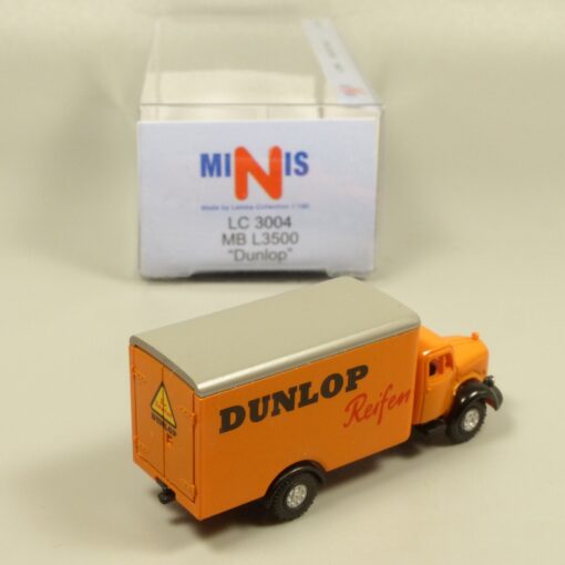 Lemke Minis 1:160 LC3004 MB L3500 Koffer-LKW Dunlop in OVP EX6207 – Bild 3