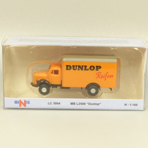 Lemke Minis 1:160 LC3004 MB L3500 Koffer-LKW Dunlop in OVP EX6207 – Bild 4