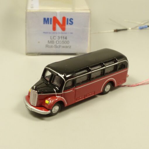 Lemke Minis 1:160 LC3114 MB O3500 Rot-Schwarz mit Beleuchtung in OVP EX6202