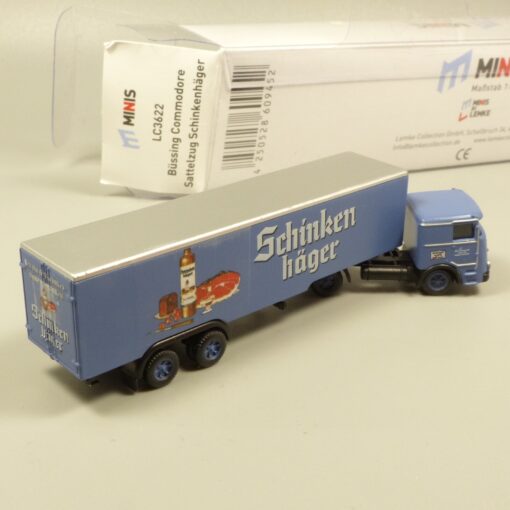 Lemke Minis 1:160 LC3622 Büssing Commodore Sattelzug Schinkenhäger in OVP EX6152 – Bild 3