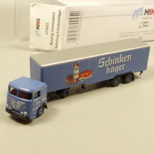 Lemke Minis 1:160 LC3622 Büssing Commodore Sattelzug Schinkenhäger in OVP EX6152