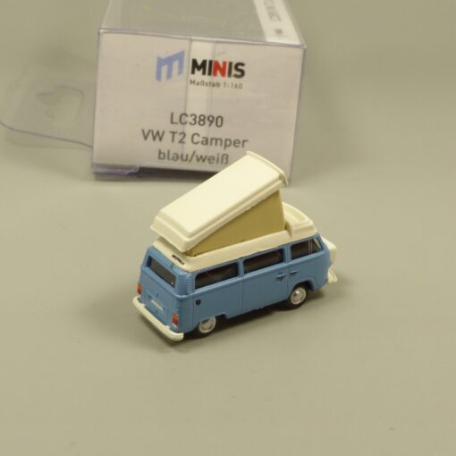 Lemke Minis 1:160 LC3890 VW T2 Camper blau/weiß in OVP EX6180 – Bild 3