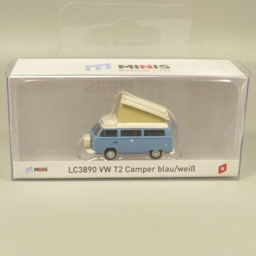 Lemke Minis 1:160 LC3890 VW T2 Camper blau/weiß in OVP EX6180 – Bild 4