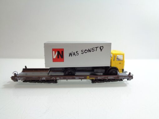 Liliput H0 20016 AC Niederbordwagen mit LKW in OVP F422 – Bild 3