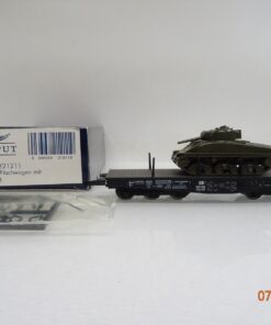 Liliput H0 L221221 Flachwagen mit Panzer der DB in OVP BH433