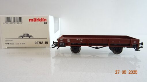 Märklin H0 00761-10 Niederbordwagen ohne Traktor der DB in OVP PR8082