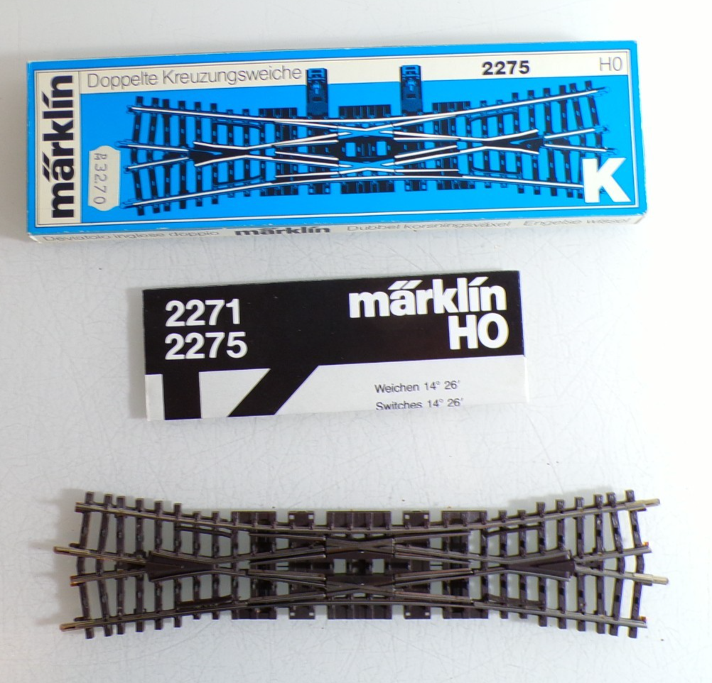 Märklin H0 2275 K-Gleis schlanke Kreuzungsweiche siehe Foto in OVP PK2561