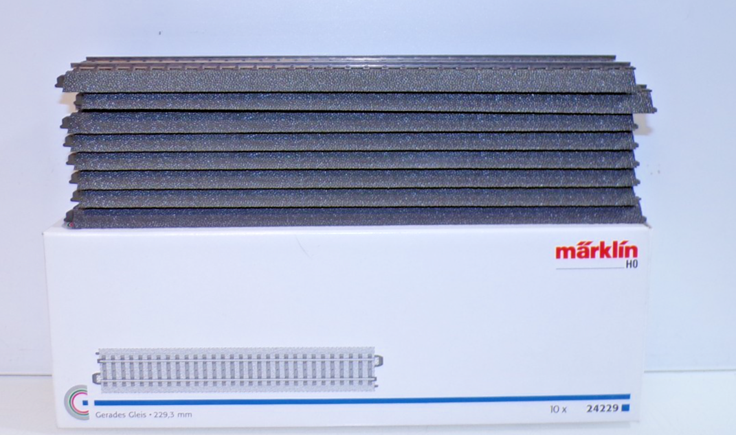 Märklin H0 24229 Gerades Gleis 229,3 mm 8Stück siehe Foto in OVP PK2946