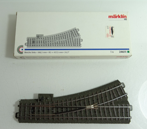 Märklin H0 24611 C Gleis Handweiche links in OVP CK856