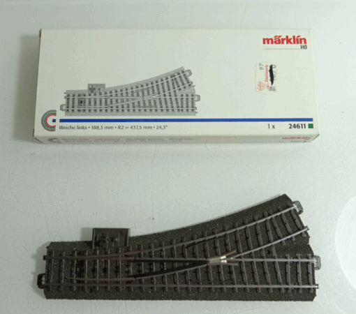 Märklin H0 24611 C Gleis Handweiche links in OVP CK856