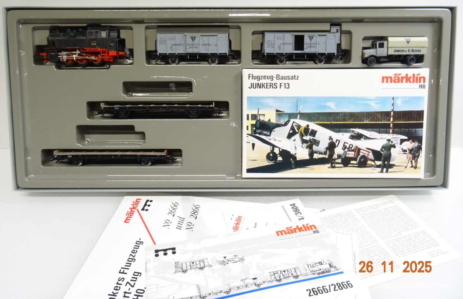 Märklin H0 2666 Flugzeug-Transport-Zug Junkers in OVP JL4719