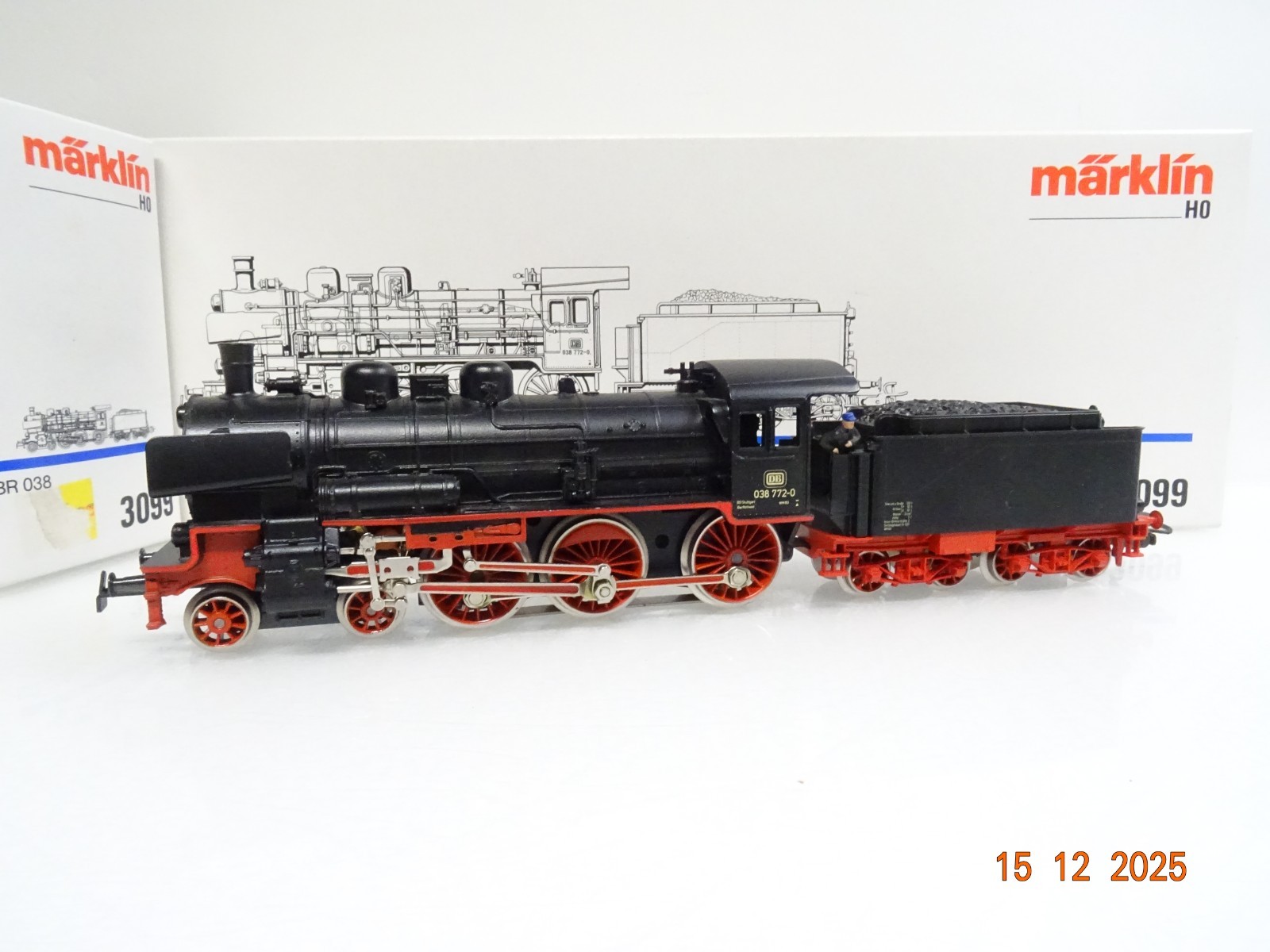 Märklin H0 3099 Dampflok BR 038 772-0 der DB in OVP JL5103