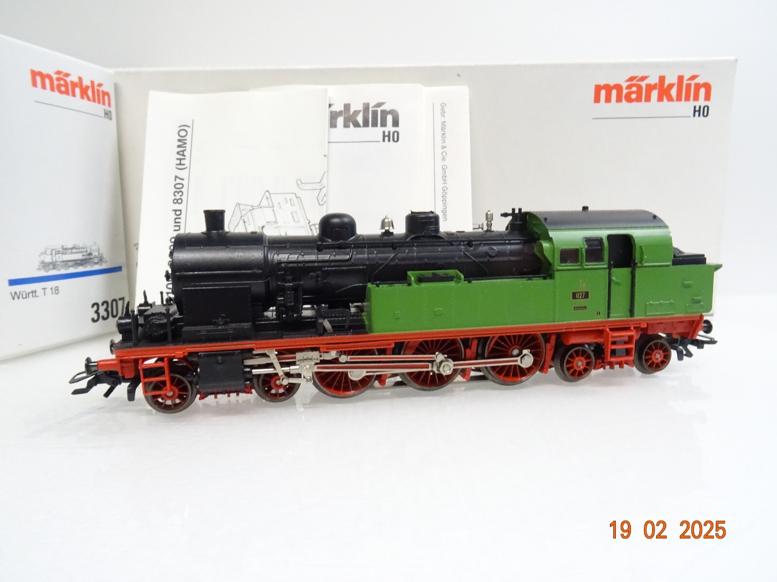 Märklin H0 3307 Württ. Dampflok T 18 1127 in OVP LE8738