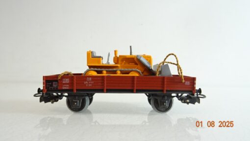 Märklin H0 4424 Niederbordwagen Planierraupe der DB PR9368 o.