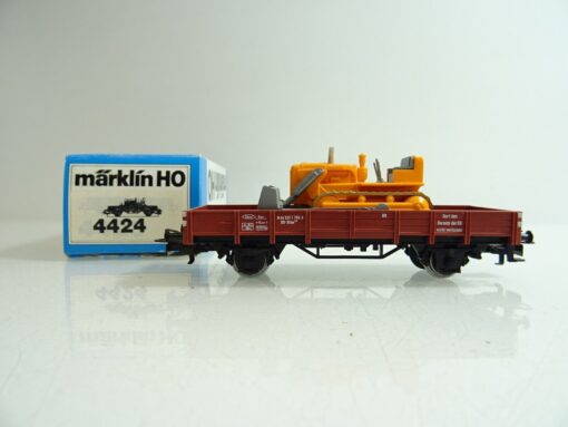 Märklin H0 4424 Niederbordwagen mit Ladung der DB in OVP PR1132