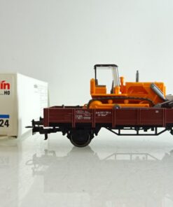 Märklin H0 4424 Niederbordwagen mit Planierraupe der DB in OVP PR8363