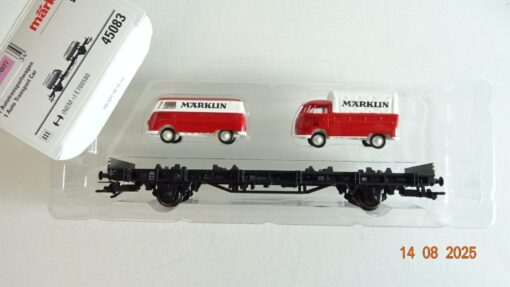 Märklin H0 45083 Autotransportwagen mit VW Bulli u Pritsche der DB in OVP PR9512