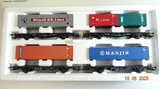 Märklin H0 4515 Wagen-Set Containertransport 4 tlg. der DB in OVP PR9626 – Bild 3