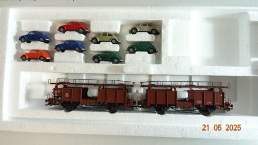 Märklin H0 46138 Autotransportwagen-Paar Offs 59/Epoche III der DB in OVP PR7846 – Bild 3