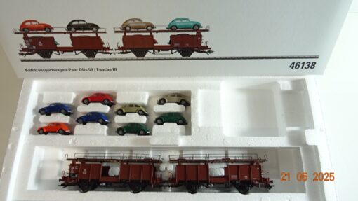 Märklin H0 46138 Autotransportwagen-Paar Offs 59/Epoche III der DB in OVP PR7846