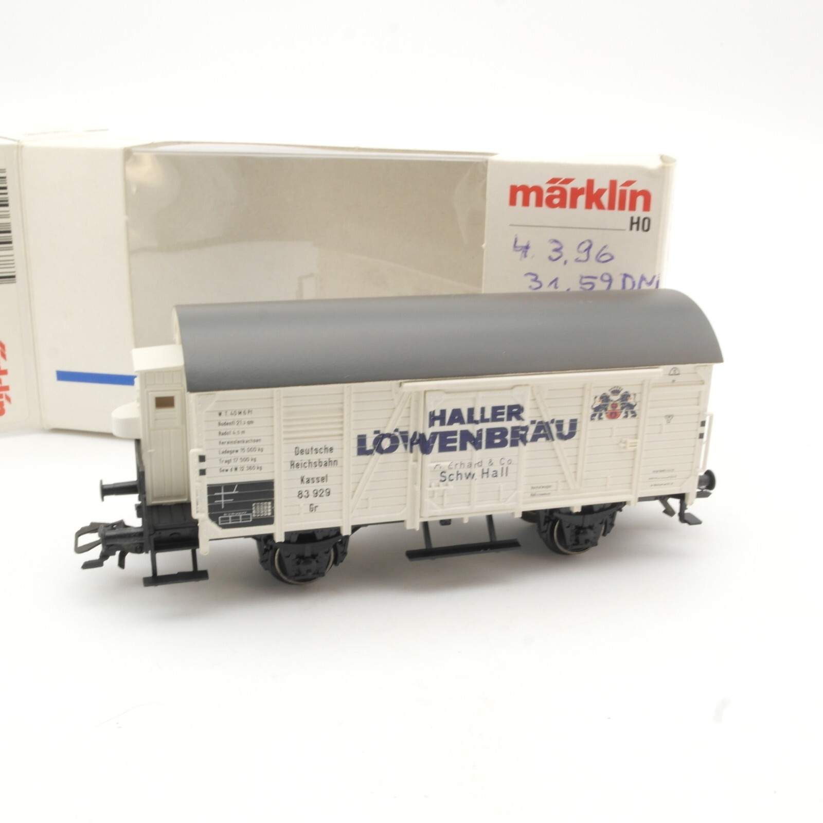 Märklin H0 4678 Bierwagen Haller Löwenbräu in OVP QR7816